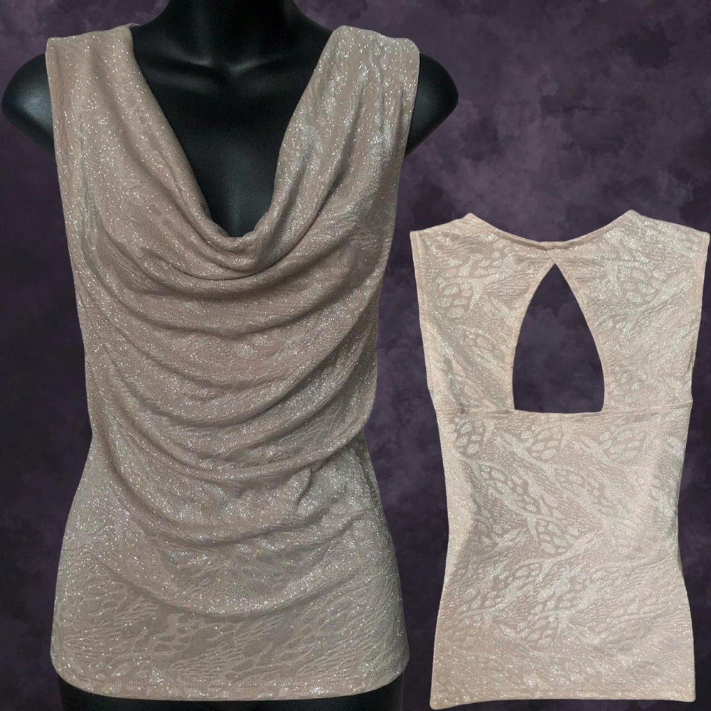 Suzy Shier Sparkly Cowl Neck